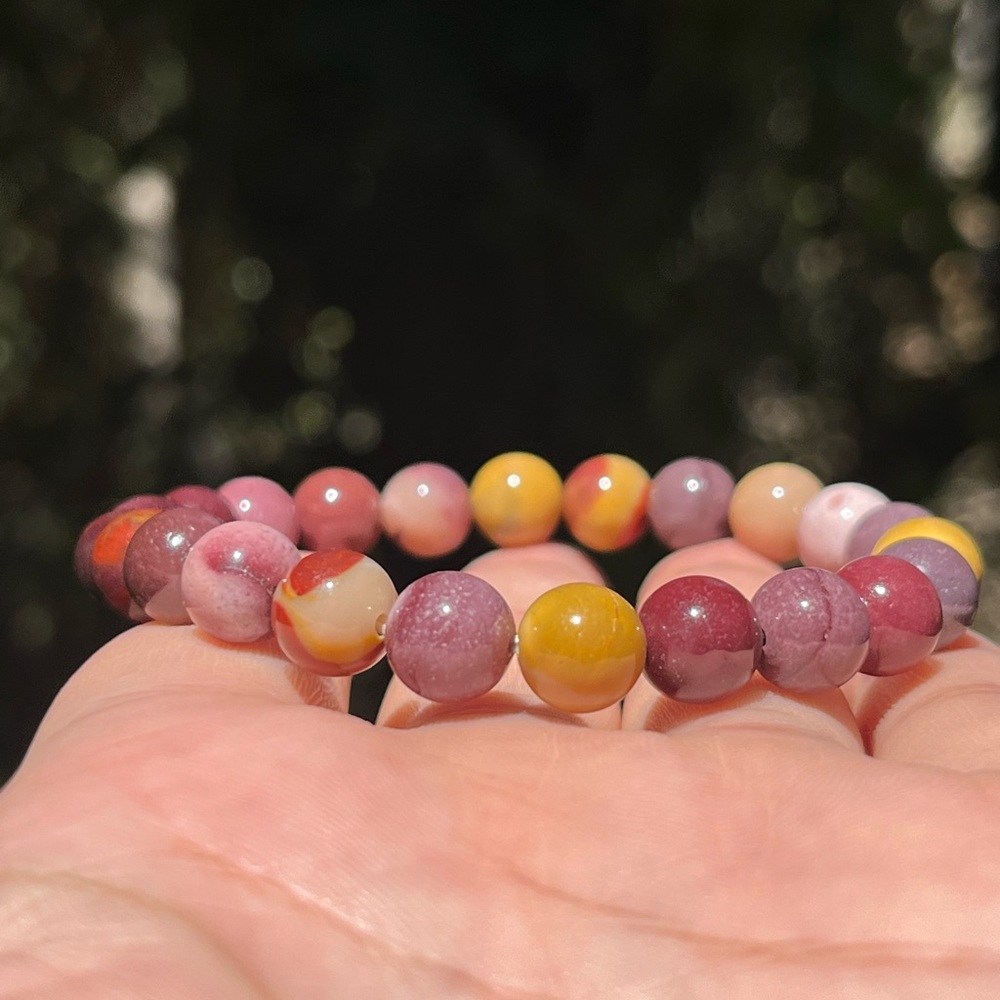 8mm stretchable leopard skin jasper bracelet